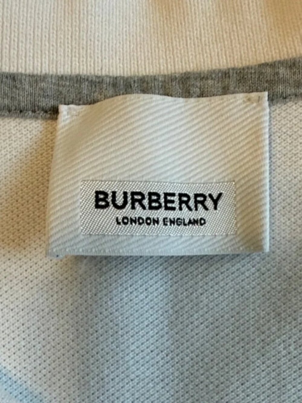 Authentic Burberry Mini Jeff Paneled Polo Shirt White Youth 14 - Picture 3 of 4